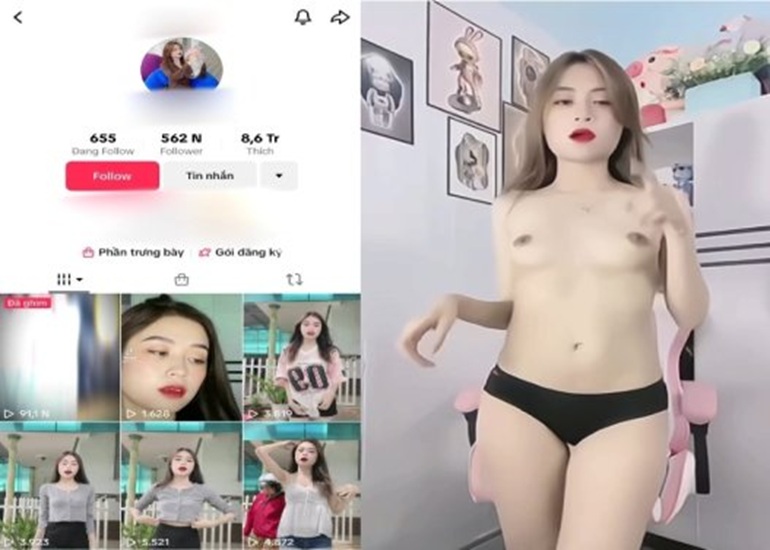 TikToker Da Trắng Vóc Dáng Quyến Rũ