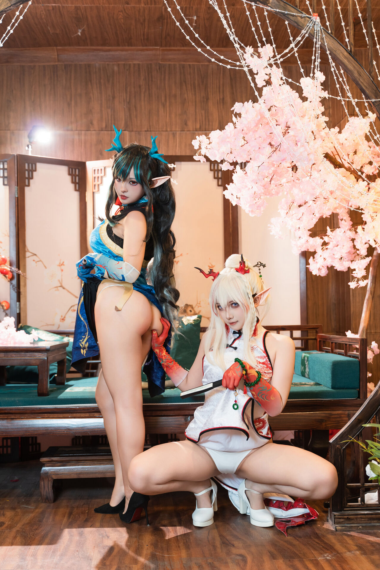 [阿呀被发现了Aya&小和甜酒] Nian & Dusk Chinese Dress