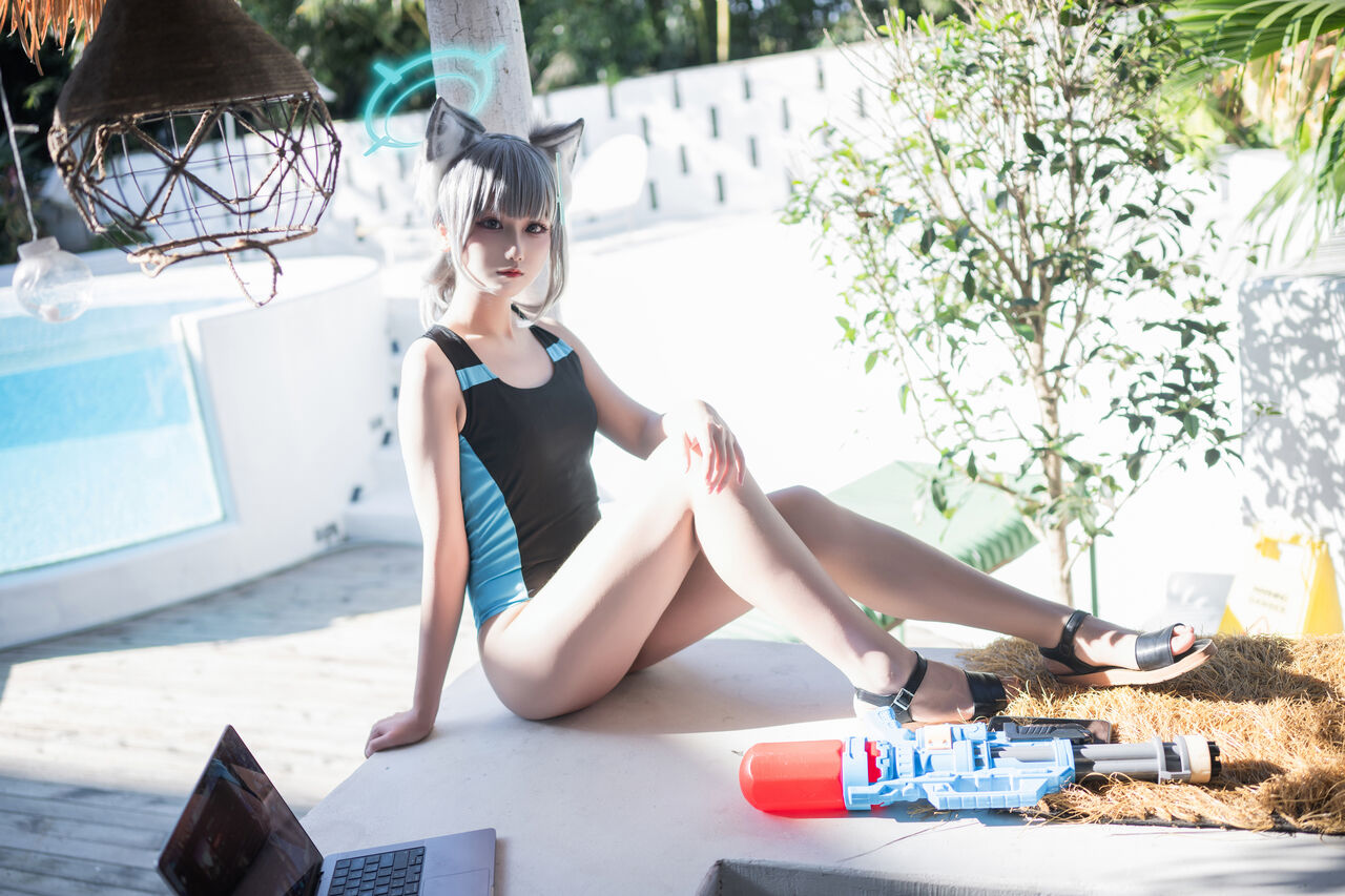 lunananya - 蔚蓝档案 砂狼白子 泳装